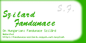 szilard fandunace business card